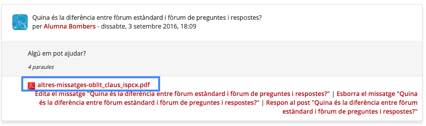 Adjunció fitxer de text al fòrum Adjunció fitxer de text al fòrum