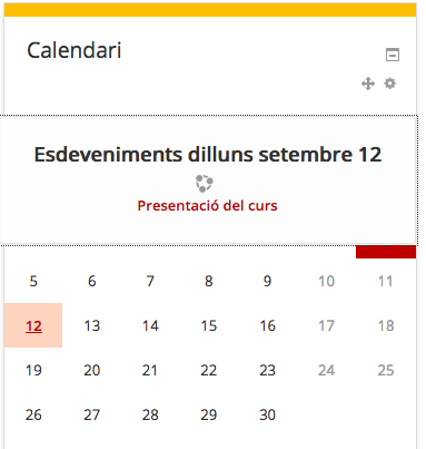 Calendari del curs Calendari del curs